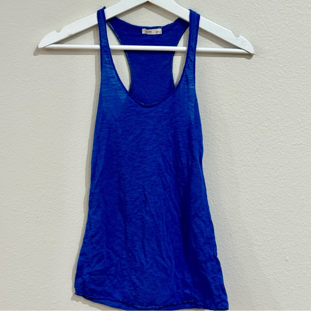 Fox Blue Fitted Sleeveless Backless Tank Top